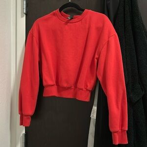 Red cropped sweatshirt